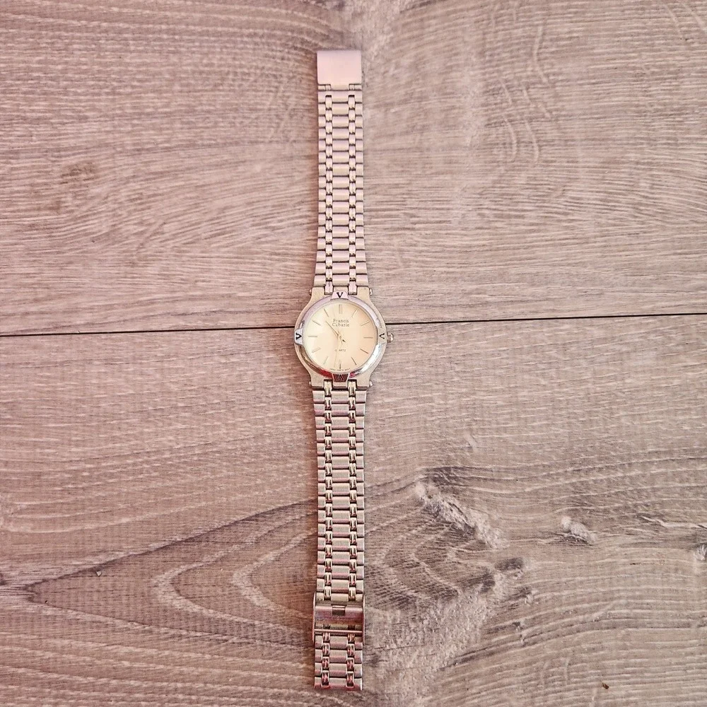 Francis Cabarie Womens Quartz Round Wrist Watch Steel‎ Band New Battery Working
